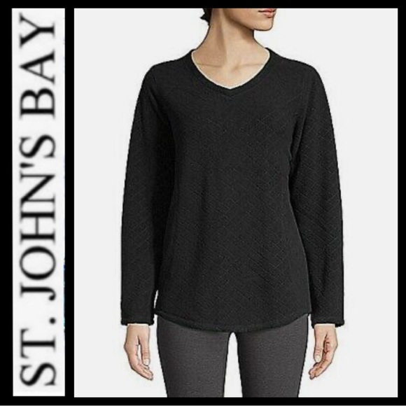 NWT St John’s Bay Textured Fleece Pullover - Picture 1 of 6